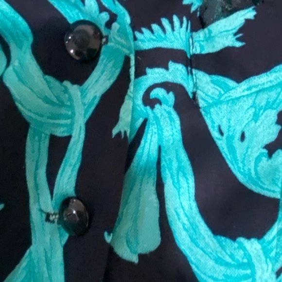 Vintage 80’s petite jazz ladies dress midi button front puff sleeve size 8 USA - Picture 13 of 15